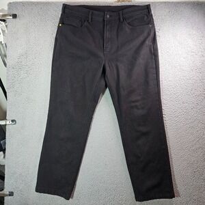 CAT Caterpillar Fleece Lined Work Pants Men 40 x 32 Zip Fly Black